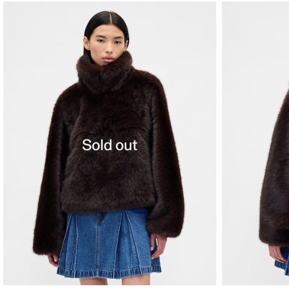 Gap × Sandy Liang Vegan Fur Half-Zip Pullover Size XS/S - Picture 4 of 4